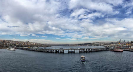 Istanbul, Turkey - December 09, 2017; Unkapani Ataturk Bridge in Eminonu district of Istanbul,...