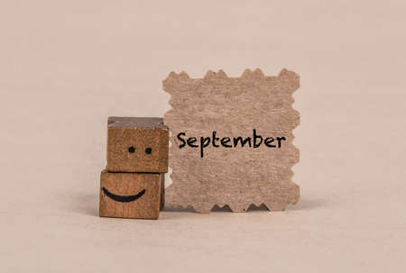 template for september with smiley face iconの写真素材
