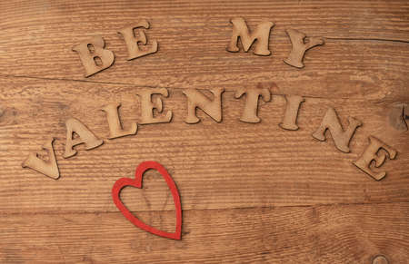 valentines day template on a wooden background with copy spaceの写真素材