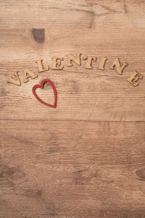 valentines day template on wooden background with copy spaceの写真素材