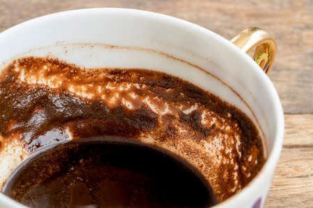 Coffee grounds, Closeup shapes by Turkish coffee grounds in cup for fortune or future telling....