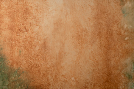 background, closeup of background painted like a rusty textured surface with copy space. wallpaper, abstract, painted surface with orange and green color.の写真素材