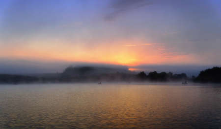 autumn morningの写真素材