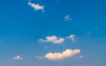 blue sky background with tiny cloudsの写真素材