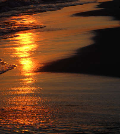 Sunset on the beach in Panama City, Florida. の写真素材