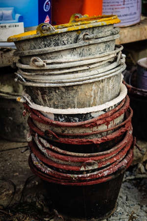 bucket for cement mixing の写真素材