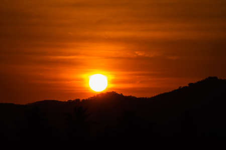 sunset and mountain,Amata city ,Thailand の写真素材