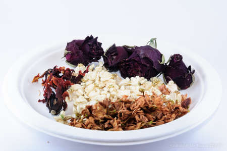 Rose jasmine  crown flowers dried flowers.の写真素材