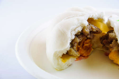 Steamed bun with minced porkの写真素材