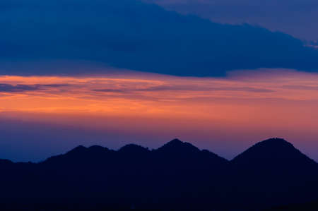 sunset in the mountains landscapeの写真素材
