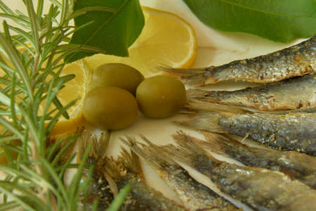 Salted anchovy, healthy mealの写真素材