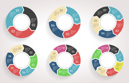 Circle arrows infographic. Vector template in flat design styleのイラスト素材