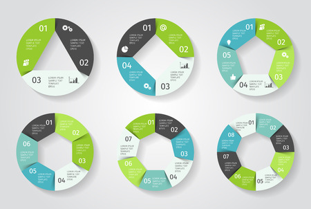 Circle arrows infographic. Vector template in paper styleのイラスト素材