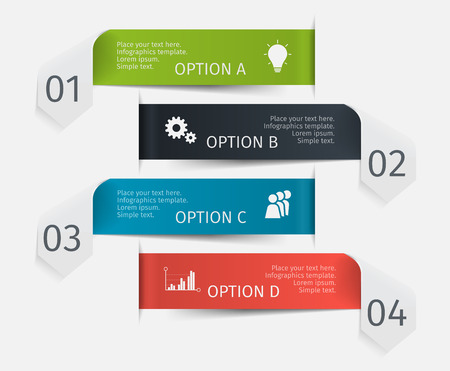 Modern colorful infographic arrows set. Template for presentation, chart, graph. Vector illustrationのイラスト素材