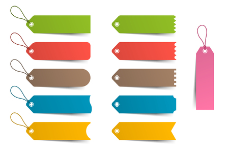 Colorful labels, price tag, template set Vector illustrationのイラスト素材