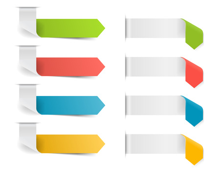Colorful ribbon arrows template set. Vector illustration.のイラスト素材