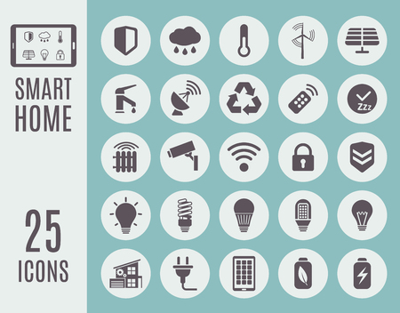 Smart home icon set. Automation control systems. Vector illustration.のイラスト素材