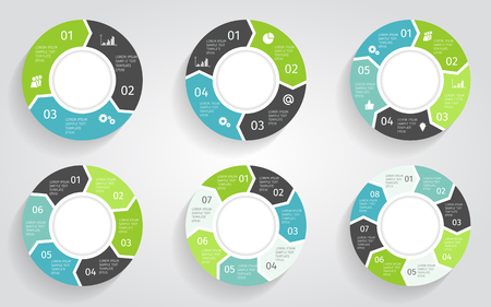 Circle arrows infographic. Vector template in flat design styleのイラスト素材