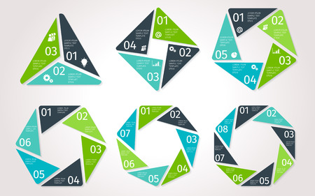 Circle arrows infographic. Vector template in polygonal styleのイラスト素材