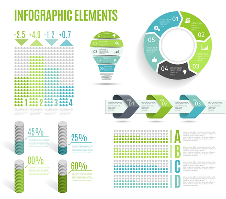 Set of business infographic elements. Template for presentation, chart, graph. Vector illustrationのイラスト素材