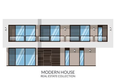 Modern big house, real estate sign in flat style. Vector illustration.のイラスト素材