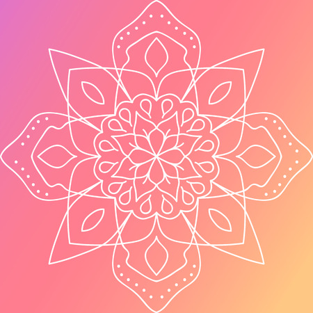 Bright Floral Round Pattern. Flourish Ethnic Mandala Ornament. Symmetric Ornate Tracery.の写真素材
