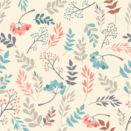 Floral seamless pattern on white background. Vector illustrationのイラスト素材