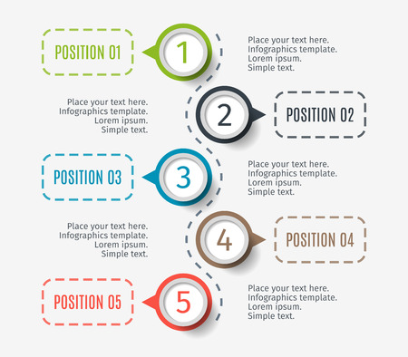 Abstract elements of graph, diagram with 5 steps, options or parts. Creative concept for infographic. Business data visualization. Process chart. Vector template for presentationのイラスト素材