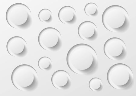 White Paper circle abstract background banner with drop shadows. Vector illustration.のイラスト素材
