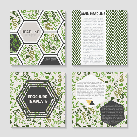 Collection of creative universal artistic cards. Trendy Graphic Design for banner poste, card cover invitation brochure flyer. Vector. Isolated.のイラスト素材