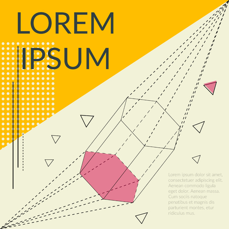 Vector modern design template for brochure, poster or business card with line geometry.のイラスト素材