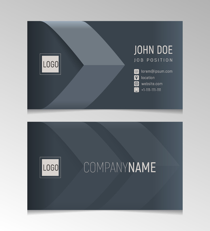 Eleant clean dark business card. Vector template.のイラスト素材
