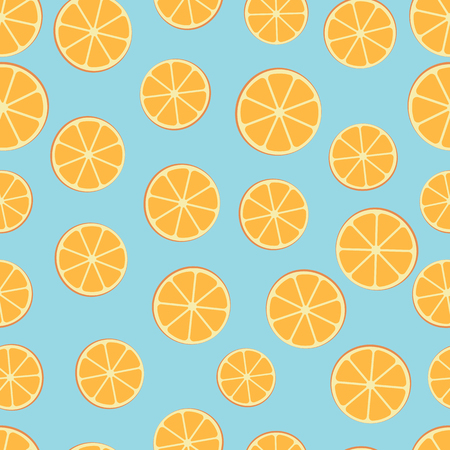 Summer orange slices seamless pattern background. Vector illustration.のイラスト素材
