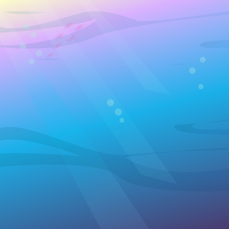 Underwater background with sun rays. Vector illustrationのイラスト素材
