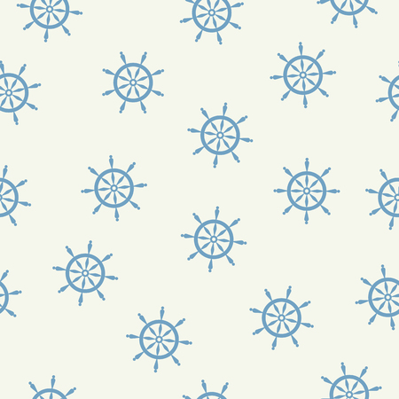 Steering wheels as seamless pattern. Sailing background for decoration. Vector illustration.のイラスト素材