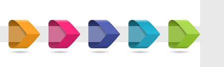 Infographic arrows with 5 step up options and glass elements. template in flat design styleの写真素材