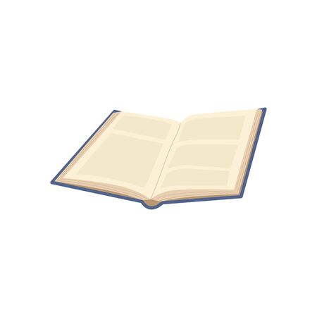 Vector illustration. Open book in blue cover. Can be used for illustration of library, school, knowledge, reading.のイラスト素材