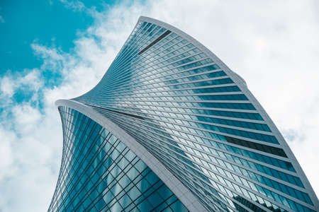 Skyscraper in a finance district, urban city architecture.の写真素材