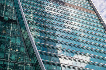 Skyscraper in a finance district, urban city architecture.の写真素材