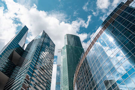 Skyscraper in a finance district, urban city architecture.の写真素材
