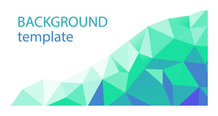 Abstract design background, polygonal triangular shapes, blue-green pattern, vector illustrationのイラスト素材