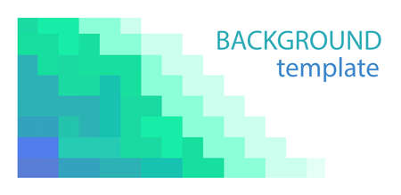 Abstract design background, square mosaic, pixel style, blue-green pattern, vector illustrationのイラスト素材