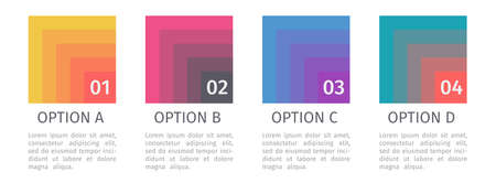 Banner business infographic template with 4 step up options. Template for presentation, chart, graph. Vector illustration in gradient pastel colorsのイラスト素材
