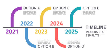 Timeline infographics design with arrows, workflow or process diagram, flowchart, vector illustration in vintage pastel colorsのイラスト素材
