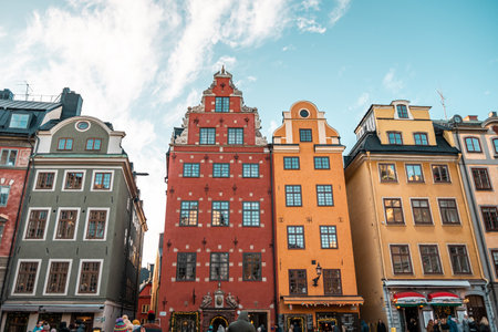 January 2020, Stortorget place in Gamla stan, Stockholm, Sweden. Historical central squareのeditorial素材
