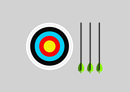 Bright colors archery target and arrowsのイラスト素材