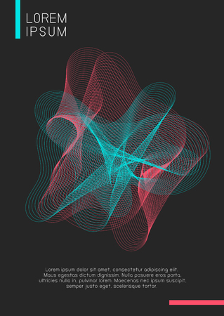 Abstract neon blue and pink graphic design on dark gray background party posterのイラスト素材