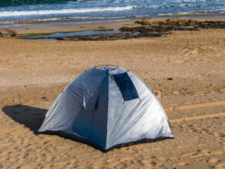 Picnic tents along the coast.の写真素材