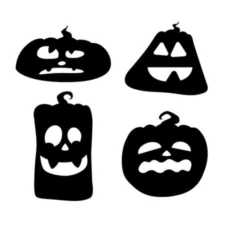 Evil set pumpkins for Halloween octoberのイラスト素材