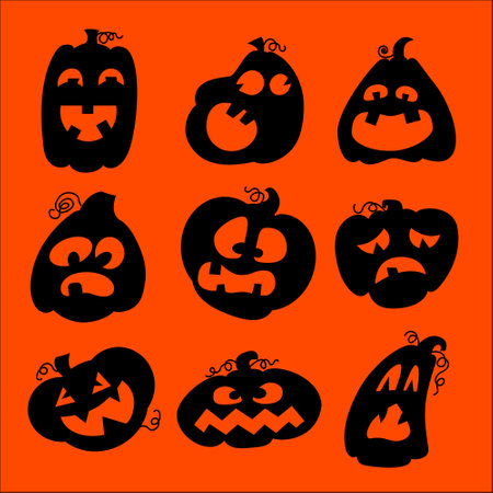 Set pumpkins for Halloween. vector illustrations.のイラスト素材